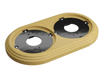 Рамка двухместная пластиковая, 163x92x14 мм, цвет - песочное золото, серия УСАДЬБА, ТМ МЕЗОНИНЪ