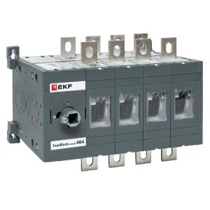 Рубильник 400A 4P реверсивный без рукоятки управления TwinBlock EKF tb-s-400-4p-rev