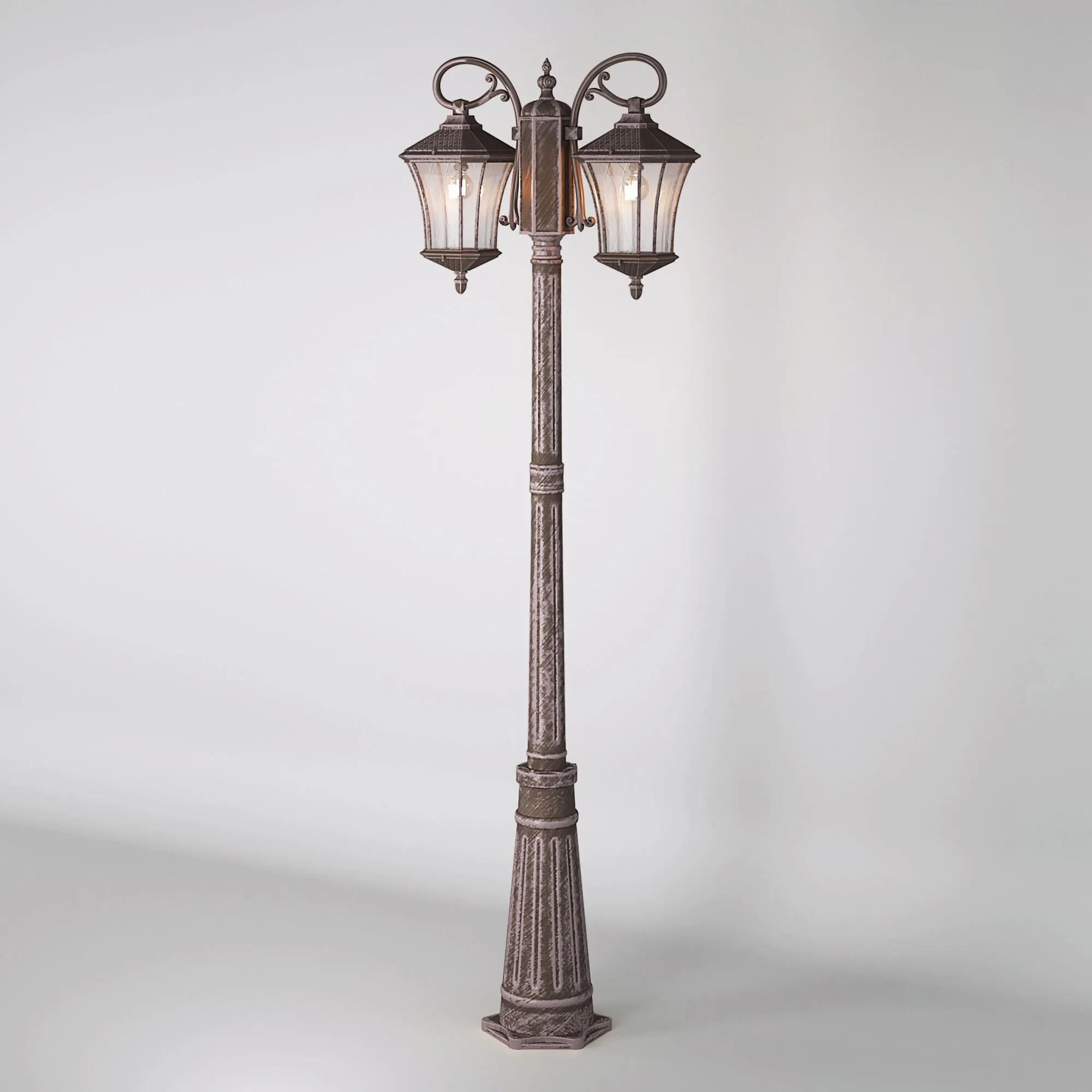 Светильник уличный двухрожковый на столбе IP44 Virgo F/2 капучино GLXT-1450F/2 Elektrostandard