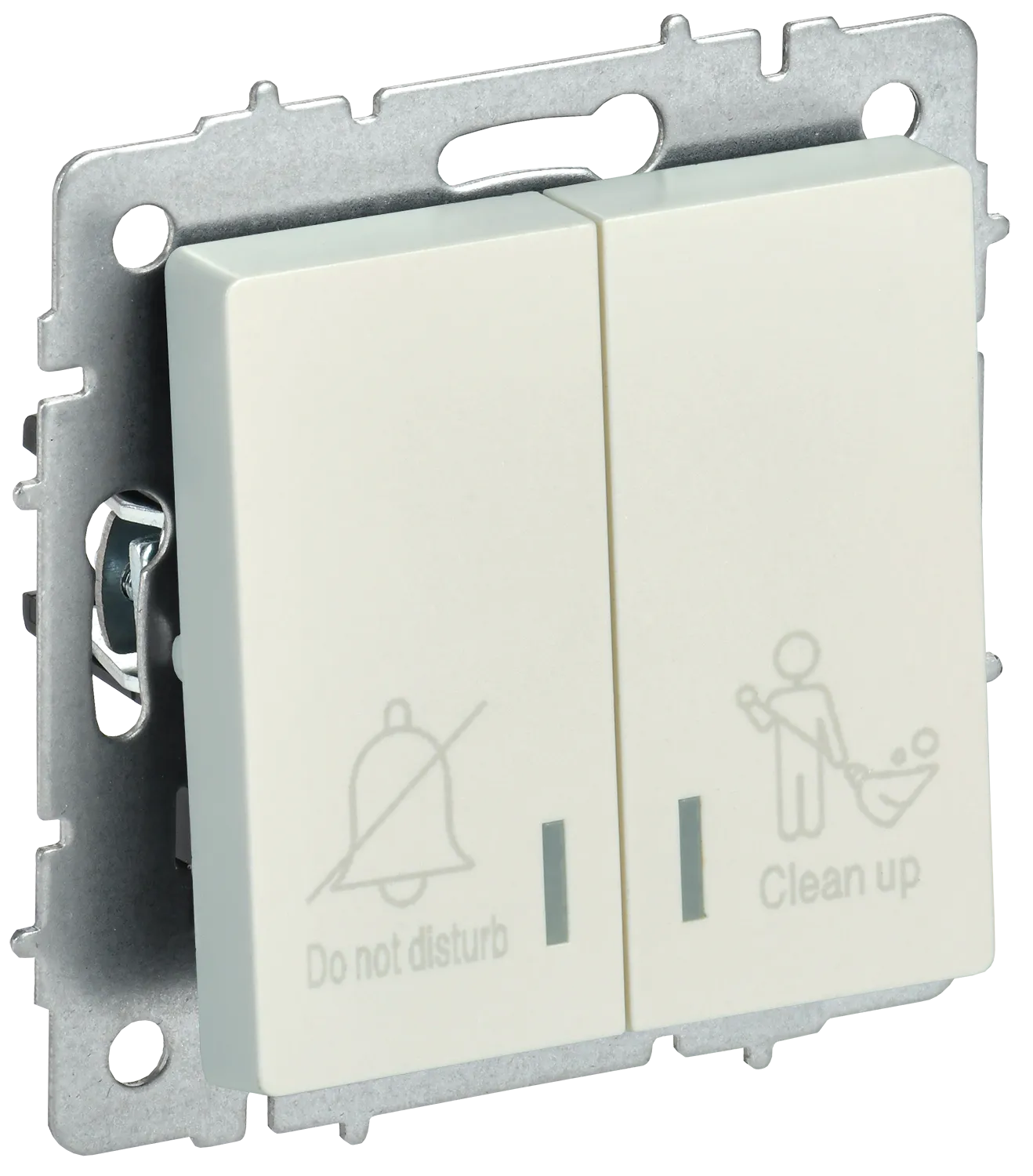 BRITE Выключатель 2-клавишный с индикацией для отелей 10А ВС10-2-9-БрЖ жемчуг IEK