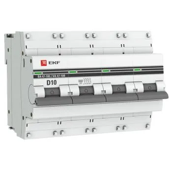 Авт. выкл. 4P 10А (D) 10kA ВА 47-100 EKF PROxima