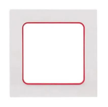 Стокгольм Рамка 1-местная белая с линией цвета красный EKF EXM-G-304-20