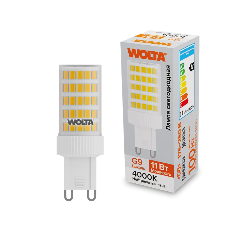 Светодиодная лампа WOLTA WSTD-JCD-11W4KG9-C 11Вт 4000K G9 WSTD-JCD-11W4KG9-C