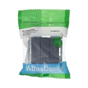 Выключатель 3-кл. СП AtlasDesign 10А IP20 (сх. 1+1+1) 10AX механизм грифель SE ATN000731 1240406