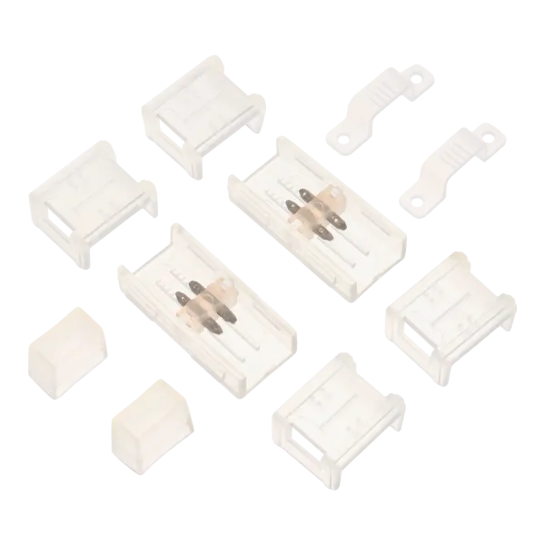 Комплект: соединитель-коннектор, фикс.клипса, заглушка WOLTA WTB-WBT-SMD-220V-A для светодиодной ленты SMD 220В, в комплекте по 2шт. WTB-WBT-SMD/220V-A