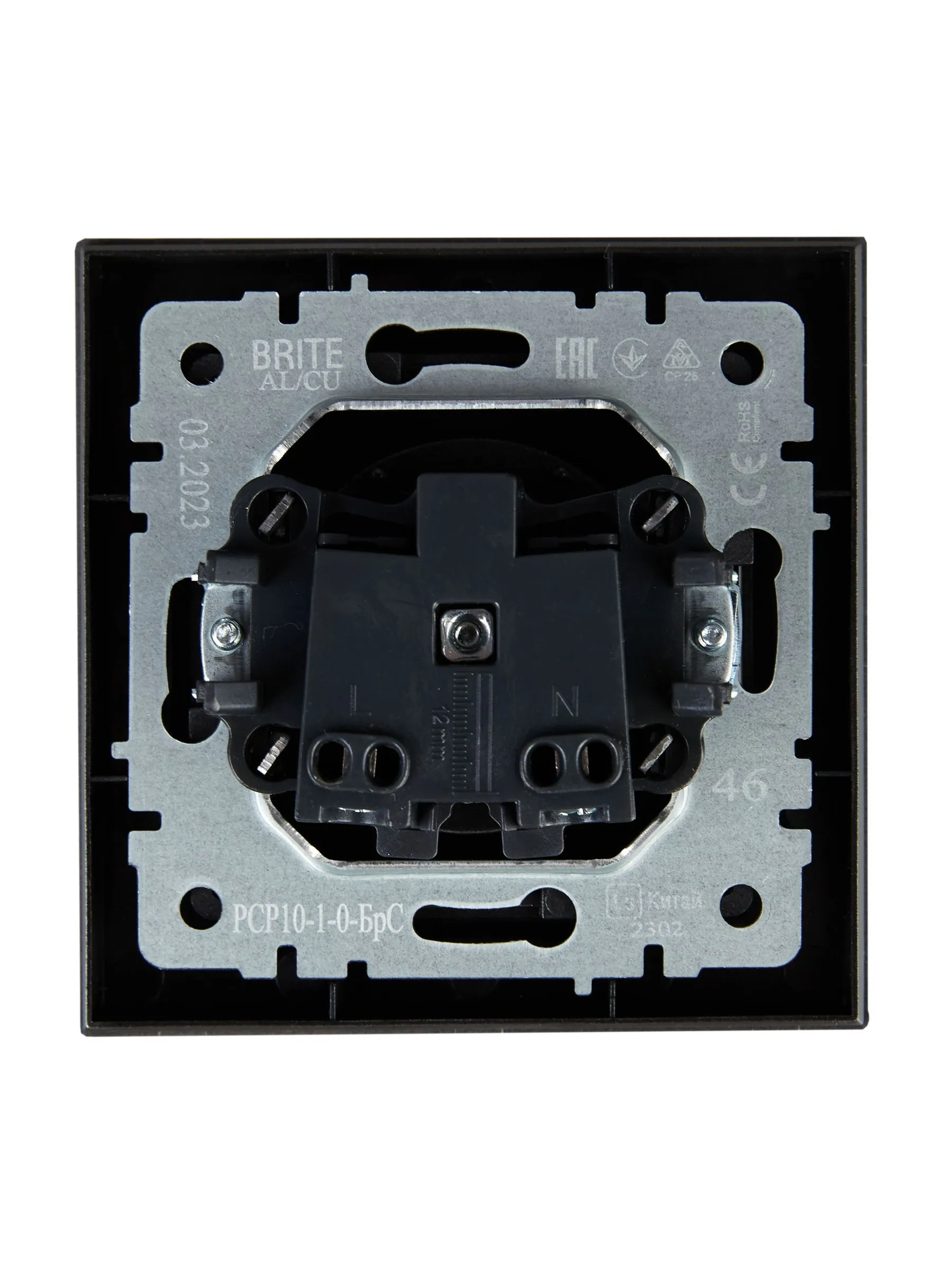 BRITE Розетка 1-местная без заземления без защитных шторок 10А в сб. РСР10-1-0-БрС сталь IEK - Фото 6