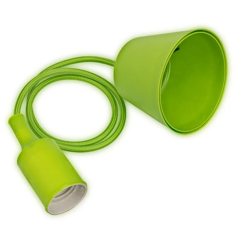 Патрон E27 силиконовый со шнуром 1м зеленый REXANT - Фото 3