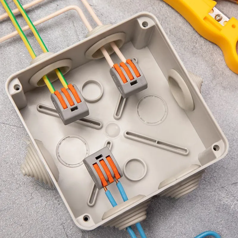 Универсальная клемма СМК 222-413, 3-проводная серая 0,08-2,5/4 мм² (50 шт/уп) REXANT - Фото 3