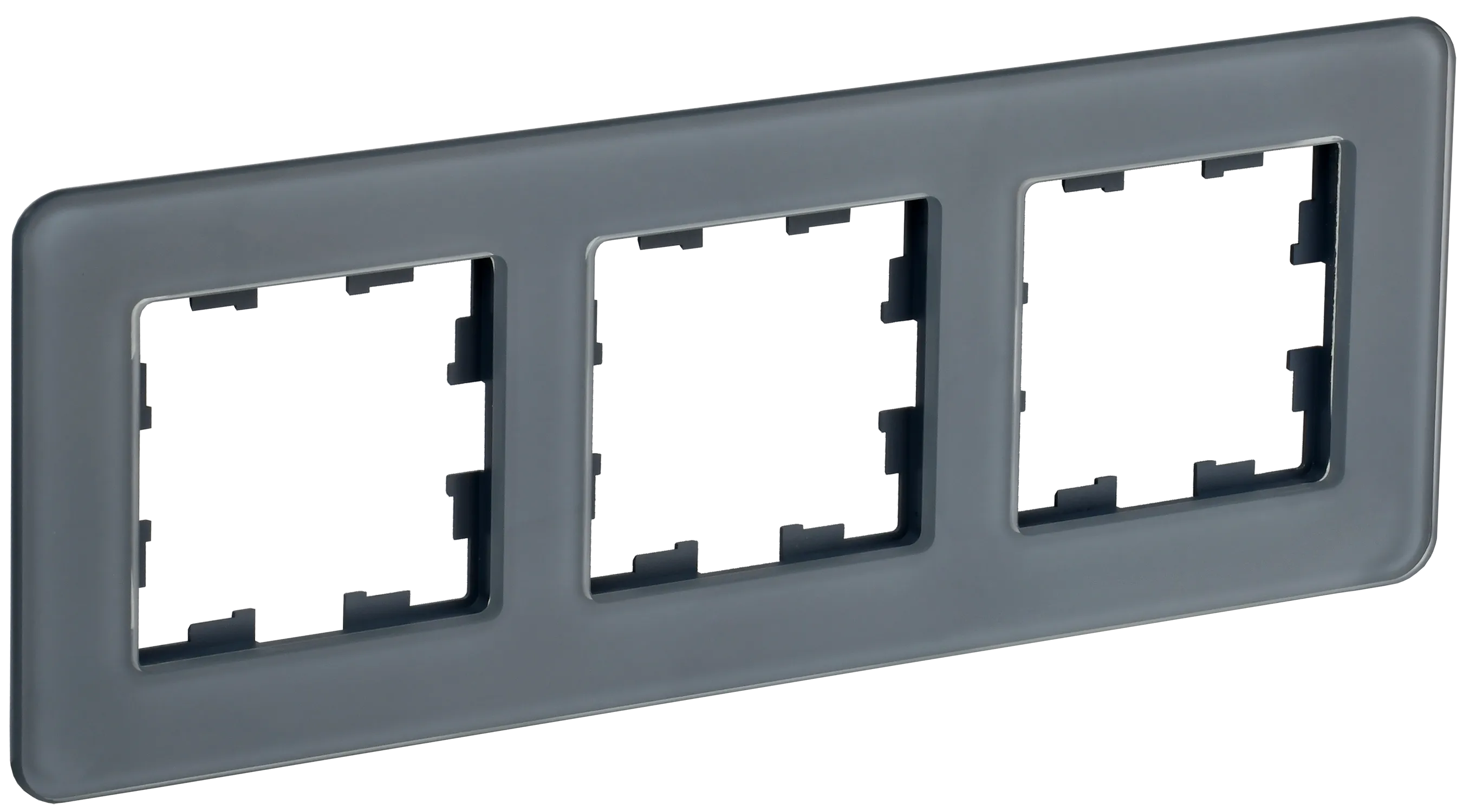 BRITE Рамка 3-местная РУ-3-2-Бр стекло графит RE IEK