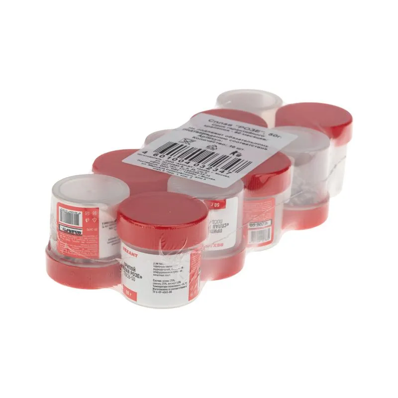 Припой «Сплав Розе», 50г, (олово 25%, свинец 25%, висмут 50%), баночка REXANT - Фото 5