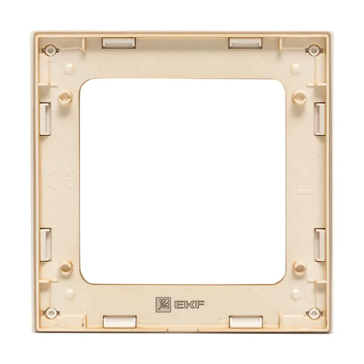 Стокгольм Рамка 1-местная белая с линией цвета шампань EKF - Фото 4