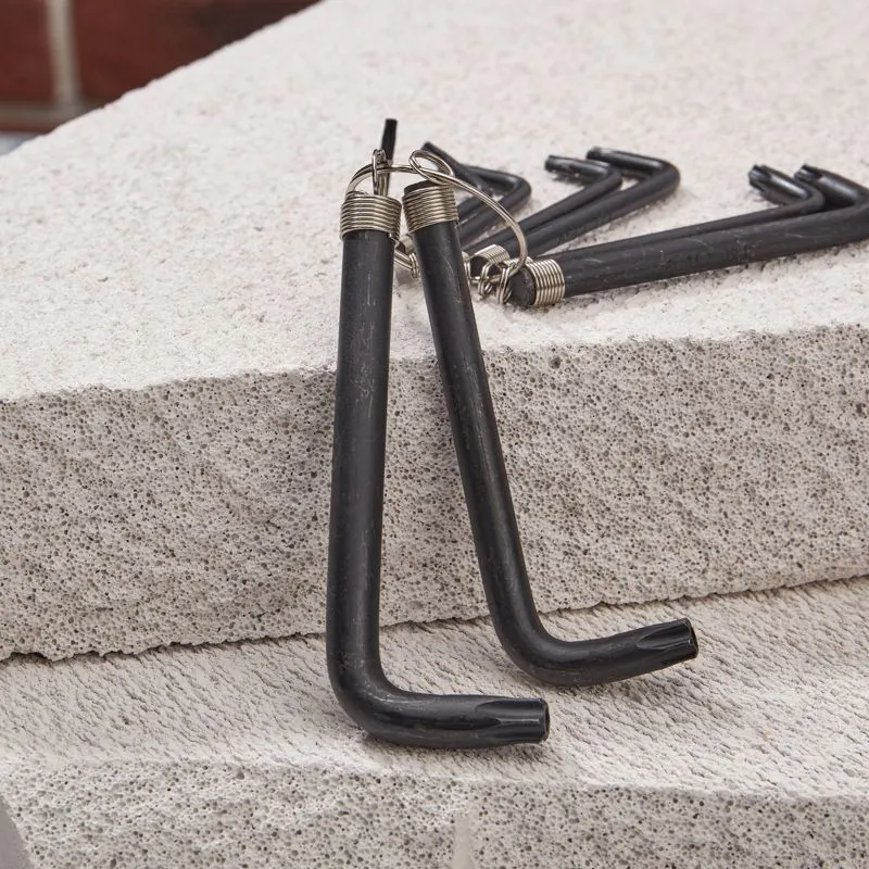 Набор ключей имбусовых TORX KRANZ T10-T50, CrV, 9 шт., оксидированные, на кольце - Фото 4