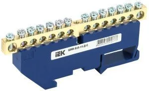 Шина N "ноль" на DIN-изол ШНИ-6х9-14-Д-С IEK YNN10-69-14D-K07