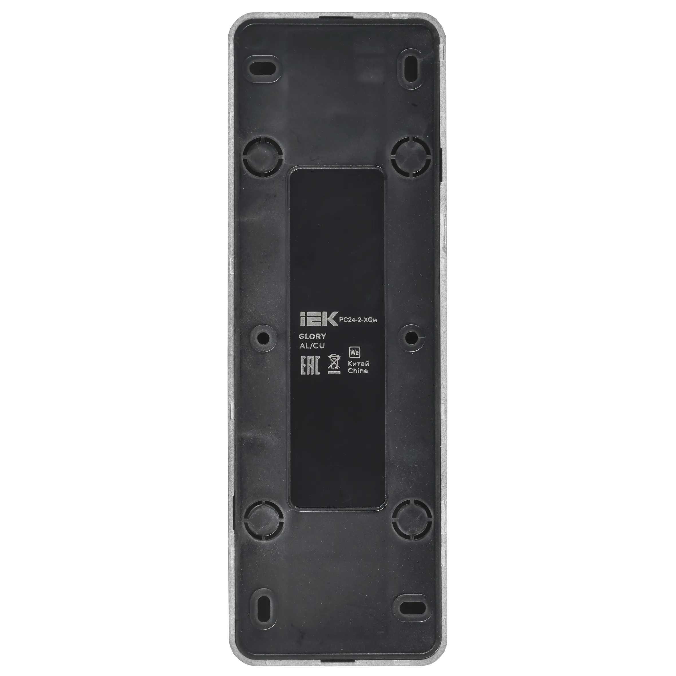 GLORY Розетка 4-местная для открытой установки без заземления без защитных шторок 10А РС24-2-ХСм сталь матовый IEK - Фото 3