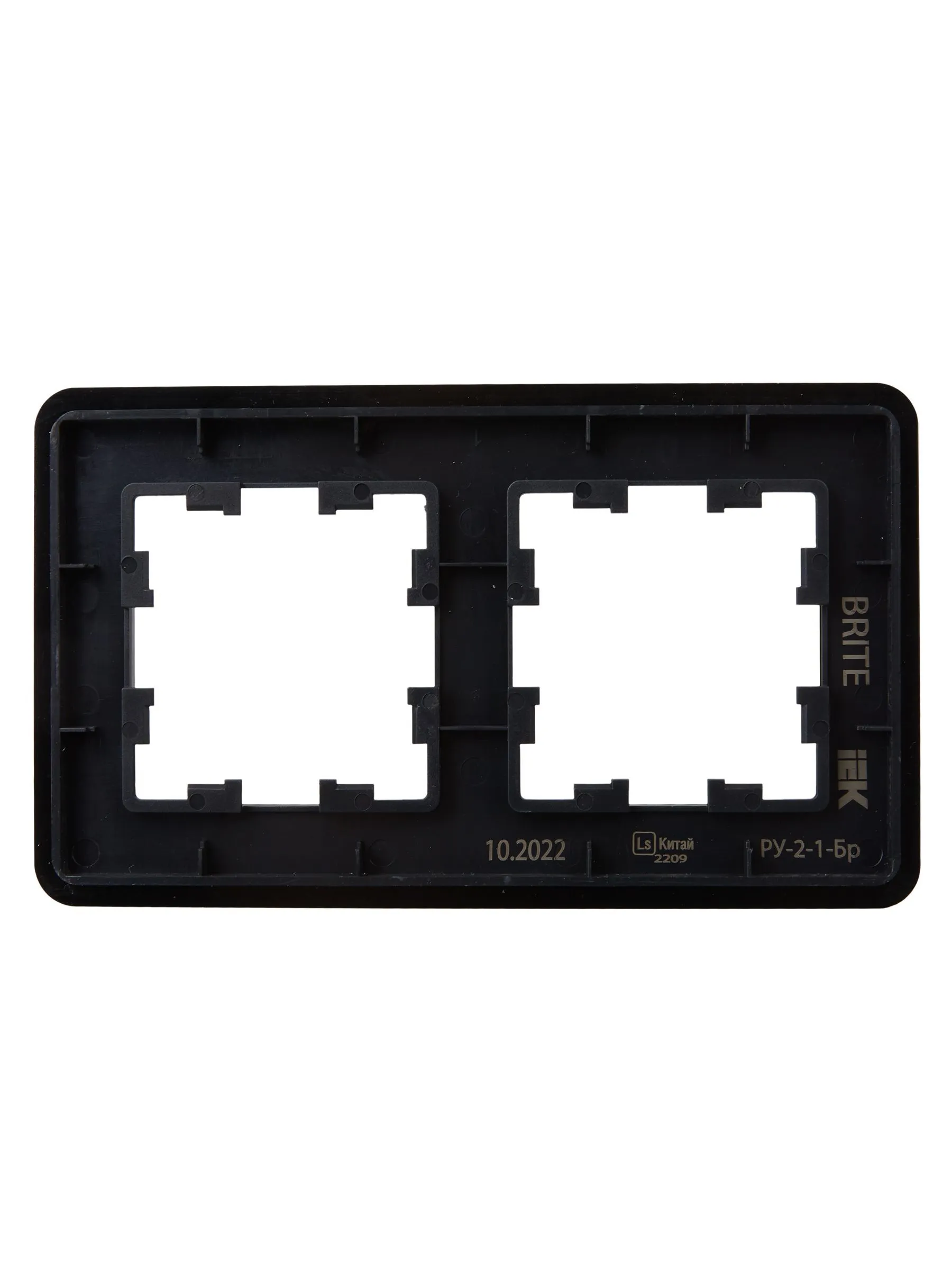 BRITE Рамка 2-местная РУ-2-1-Бр металл черный RE AL IEK - Фото 6