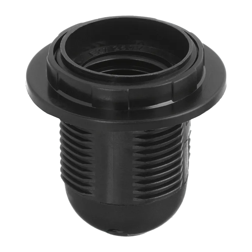 Патрон WOLTA WLH-008 E27 с кольцом, пластиковый, черный WLH-008