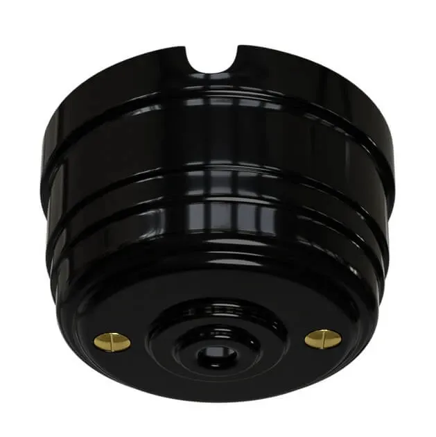 Корпус розетки потолочной фарфоровый, D70x40, цвет - черный