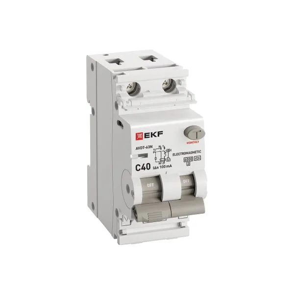 Диф. автомат АВДТ-63N 1P+N 40А (C) 100мА (A) эл-мех 6кА PROXIMA EKF - Фото 3