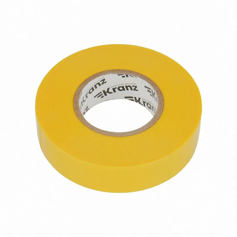 Изолента ПВХ профессиональная, 0,18х19мм, 20м, желтая KRANZ - Фото 4