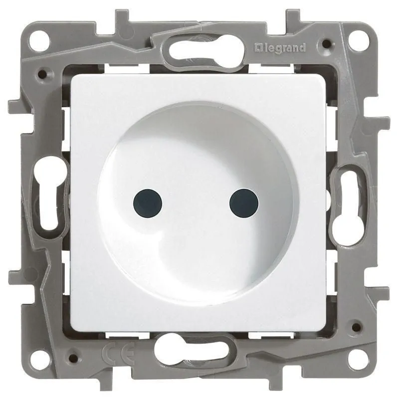 ETIKA Розетка 1-местная без заземления без защитных шторок 16А белый