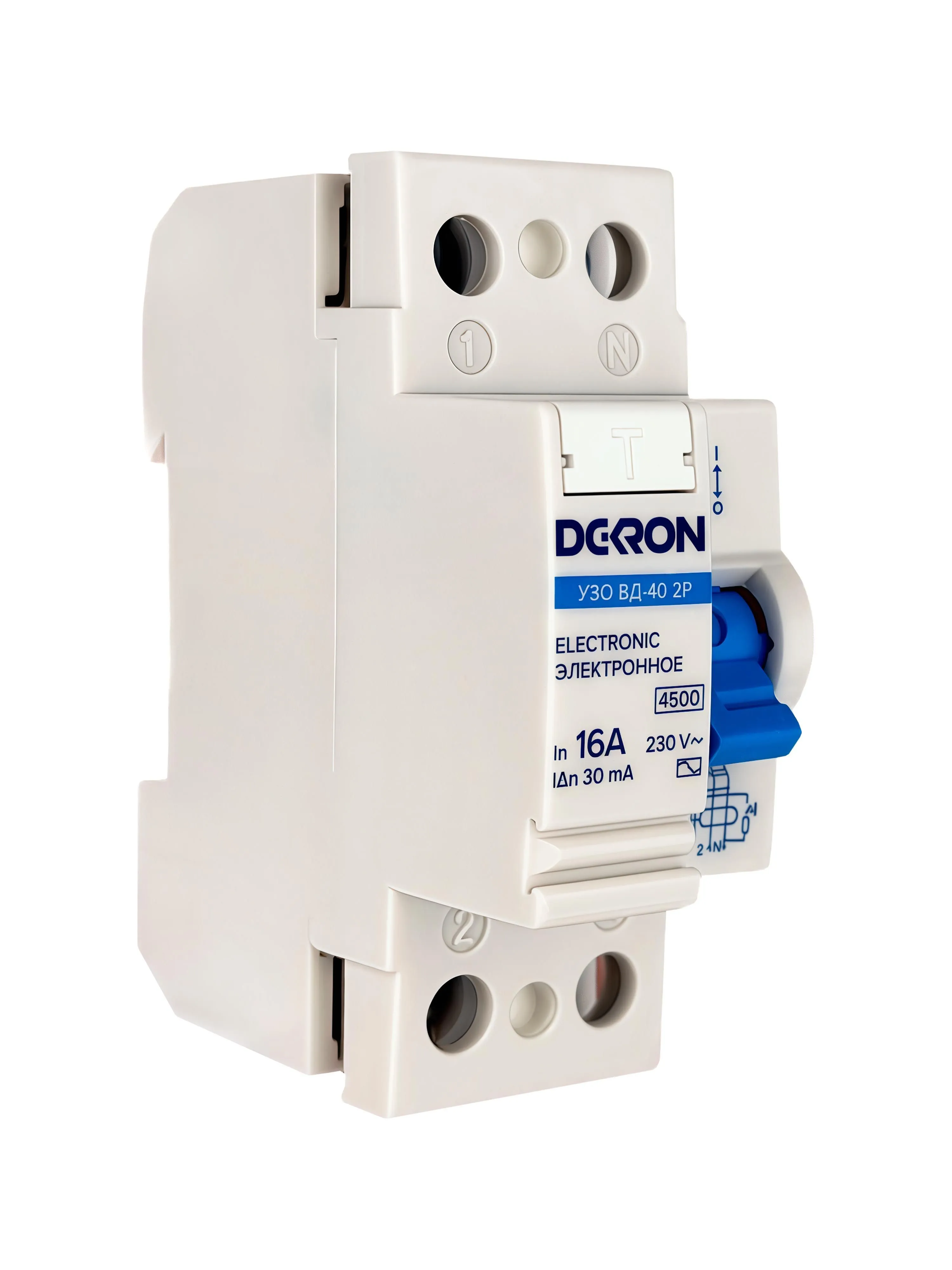 Устройства защитного отключения УЗО ВД-40 2P 16А/30мА тип АС 4.5кА - Фото 3