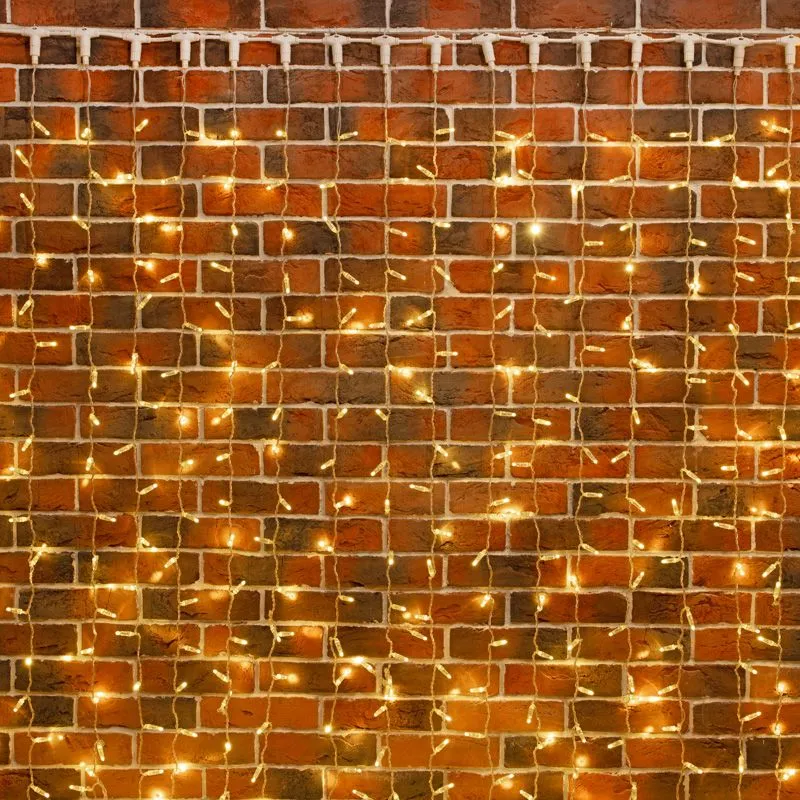 Гирлянда светодиодная Дождь 2х6 м, эффект мерцания, прозрачный провод, 230 В, диоды теплый белый, 76 - Фото 2