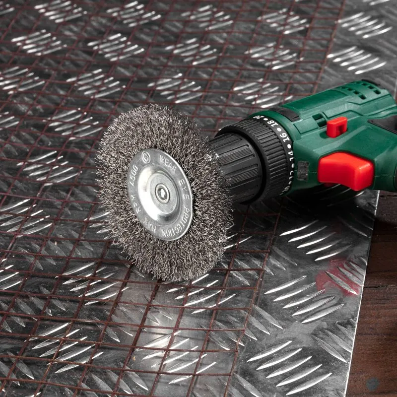 Щетка дисковая для дрели, витая стальная проволока, 100мм KRANZ - Фото 4