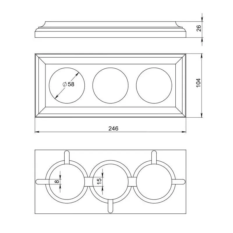 Рамка трехместная "Престиж" белый прованс, для наружного и внутреннего монтажа, ТМ "МезонинЪ" GE7070 - Фото 2