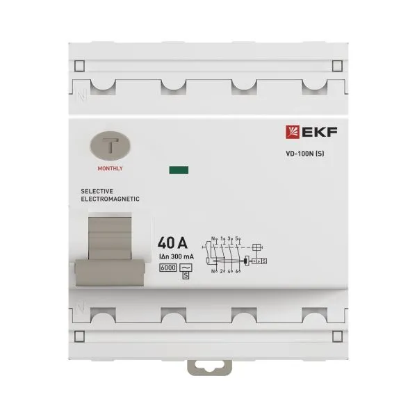 ВДТ ВД-100N (S) 4P 40А 300мА AC эл-мех 6кА PROXIMA EKF - Фото 4