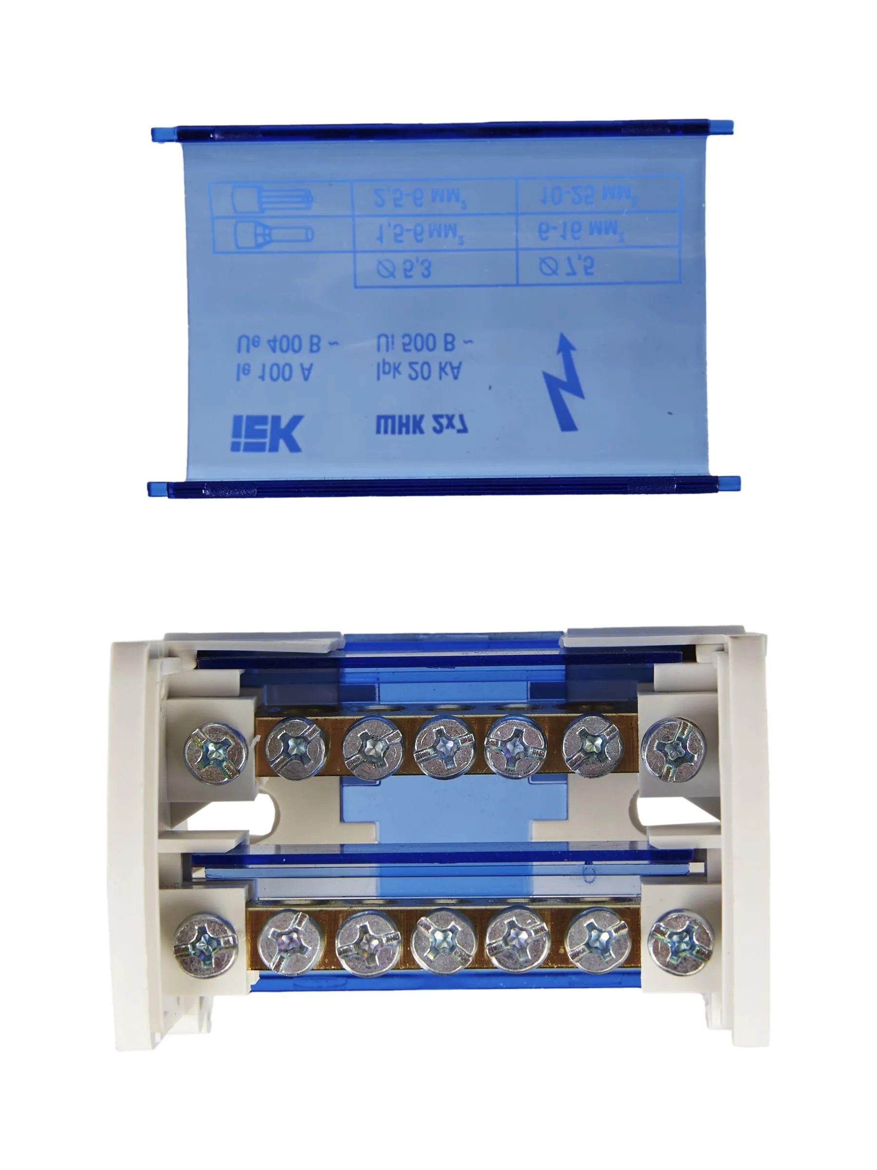 Шины на DIN-рейку в корпусе (кросс-модуль) ШНК 2х7 L+PEN IEK - Фото 8