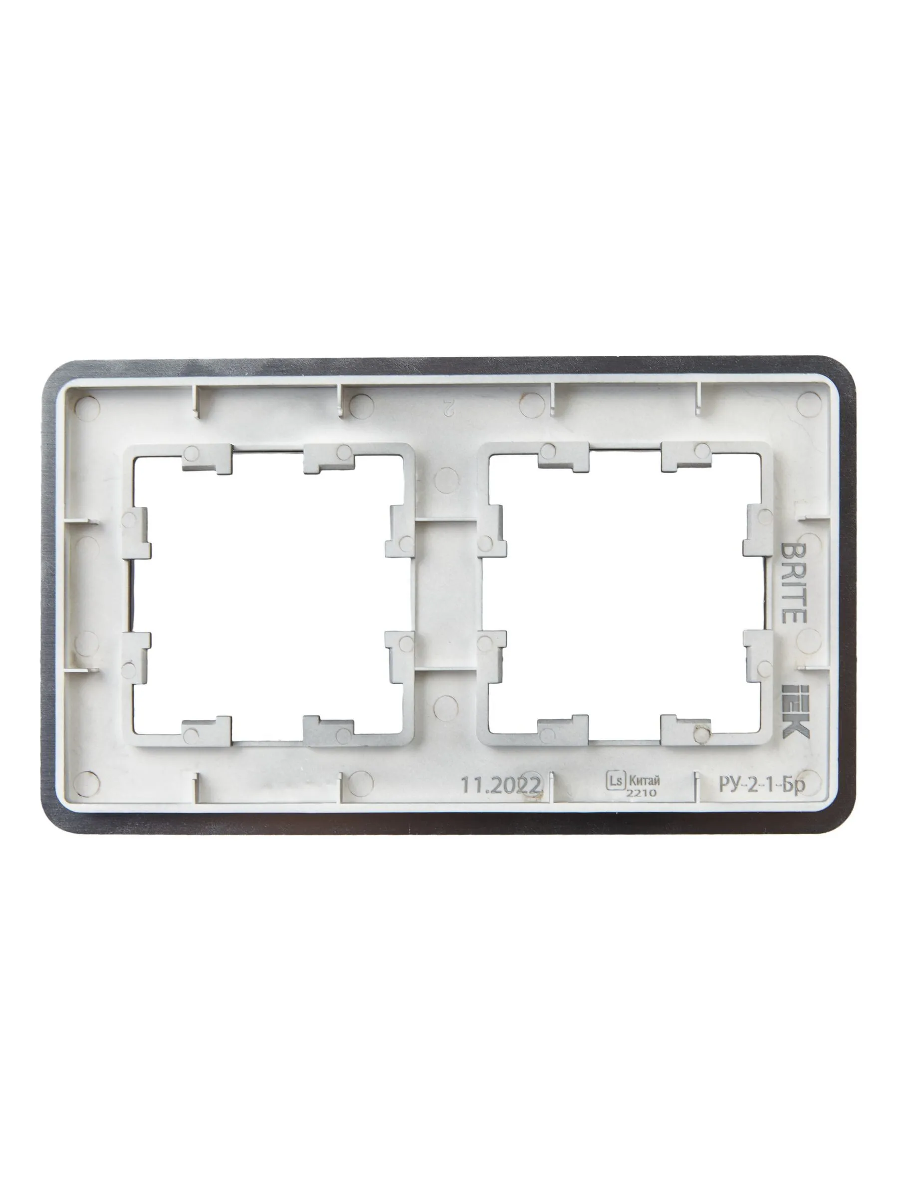 BRITE Рамка 2-местная РУ-2-1-Бр металл титан RE IEK - Фото 6