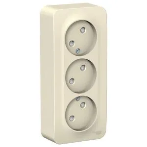 Розетка 3-м ОП Blanca 16А IP20 250В без заземл. защ. шторки с изолир. пластиной молоч. SE BLNRA001312 1210517