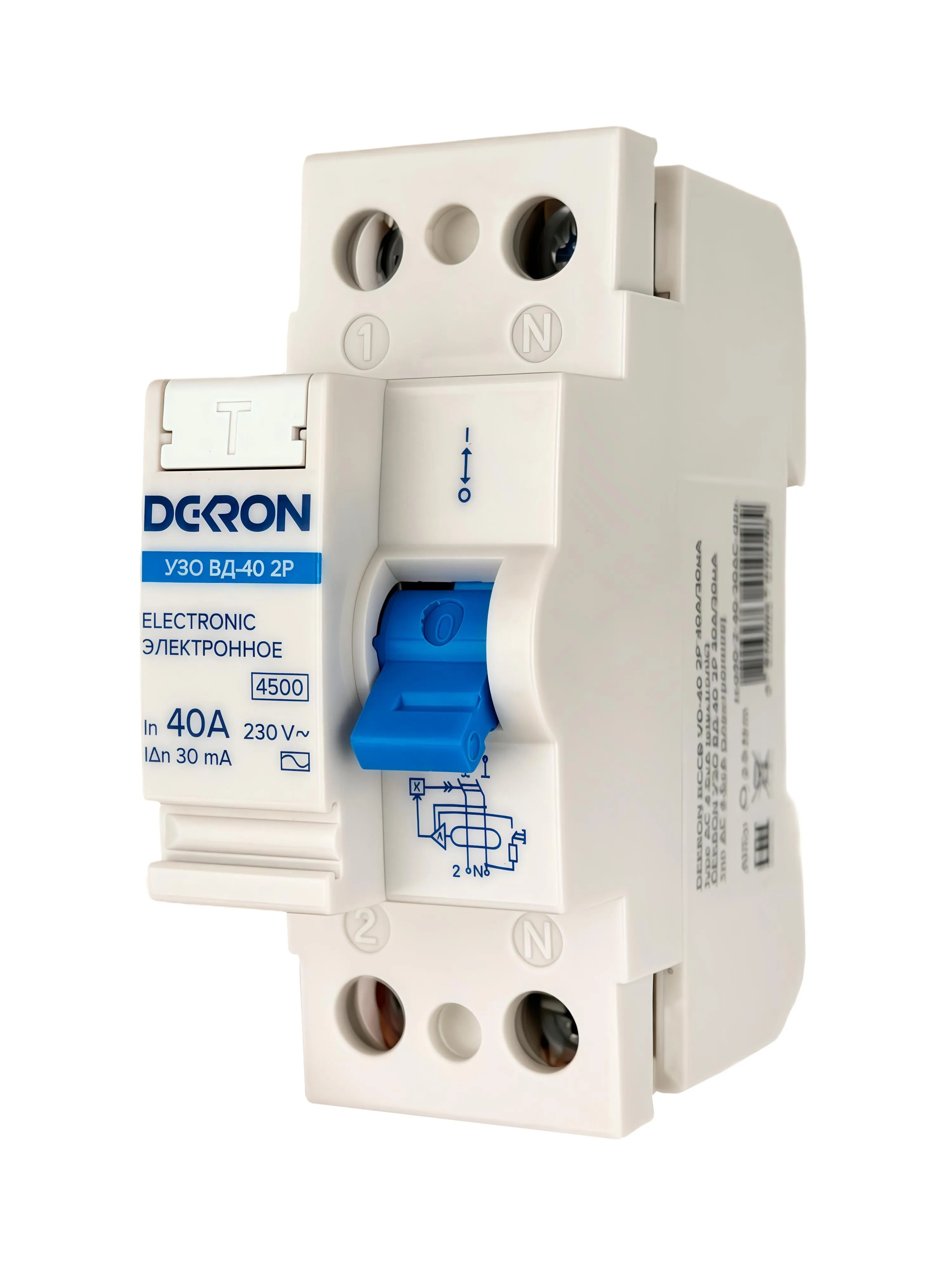 Устройства защитного отключения УЗО ВД-40 2P 40А/30мА тип АС 4.5кА - Фото 2