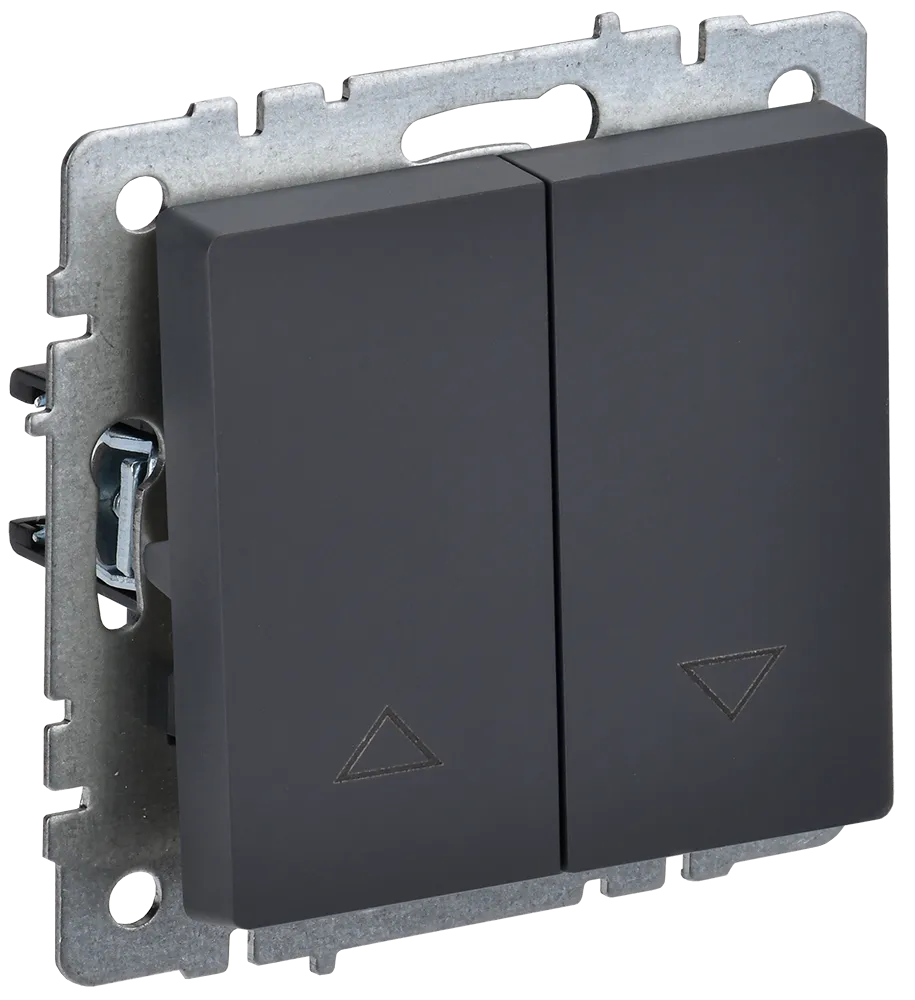 BRITE Выключатель жалюзи 10А ВС10-1-5-БрГ графит IEK