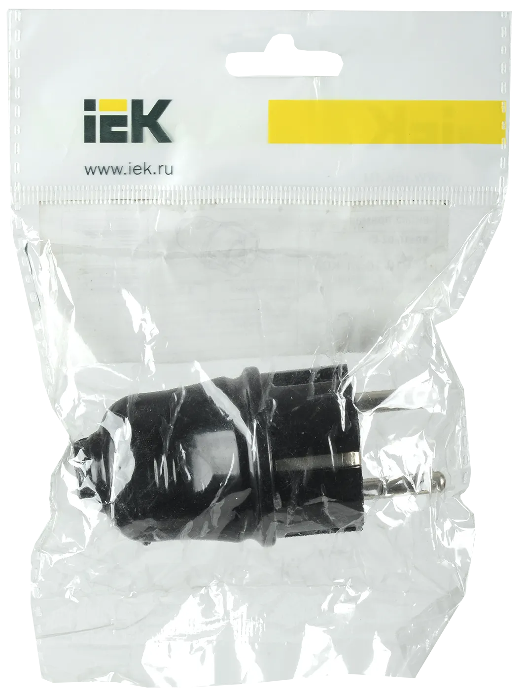 Вилка разборная прямая ВПп10-02-Ст с заземляющим контактом 16А черная IEK - Фото 2