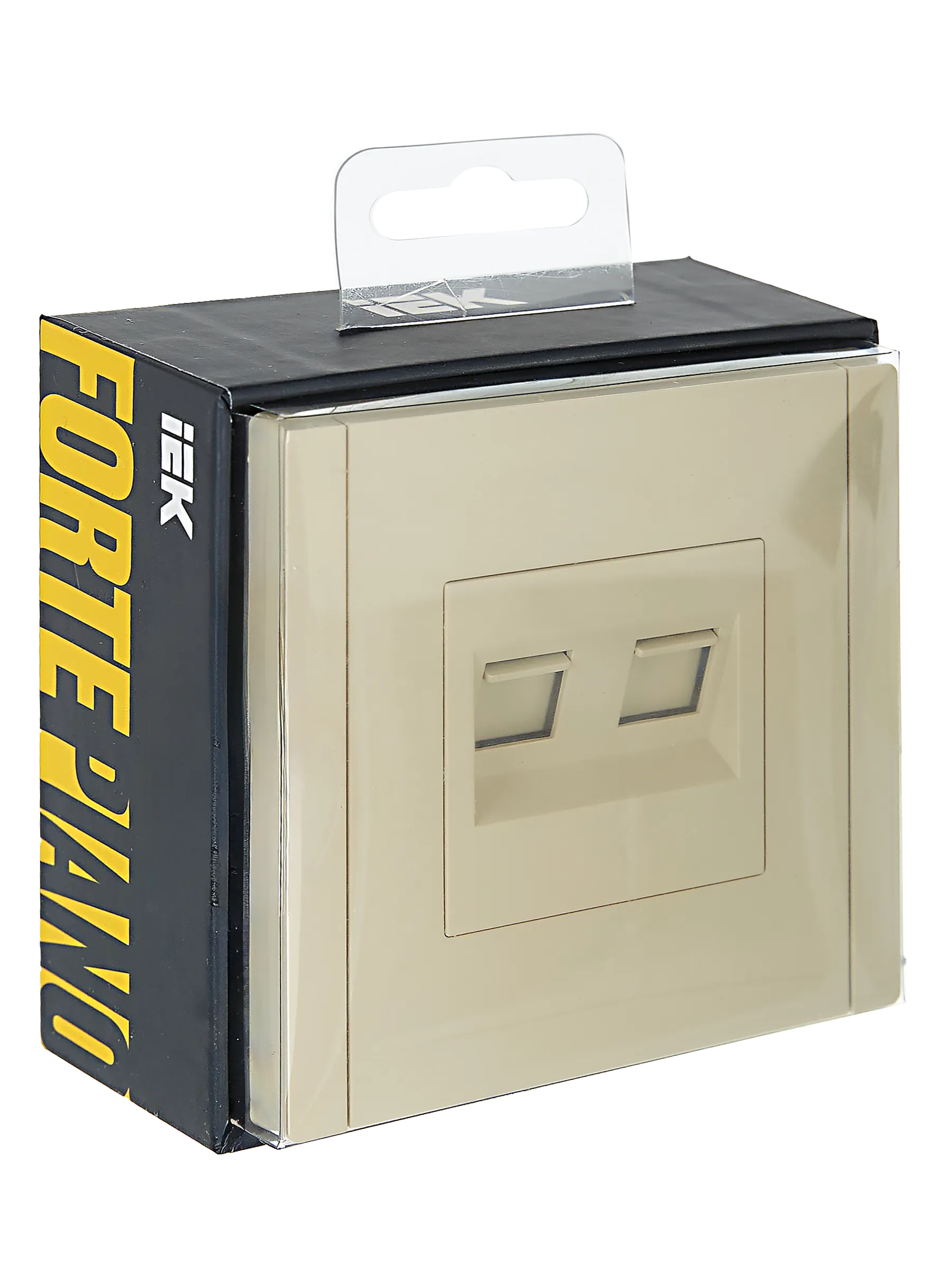 FORTE&PIANO Розетка компьютерная двойная RJ45 кат.6 FP434 ваниль IEK - Фото 2