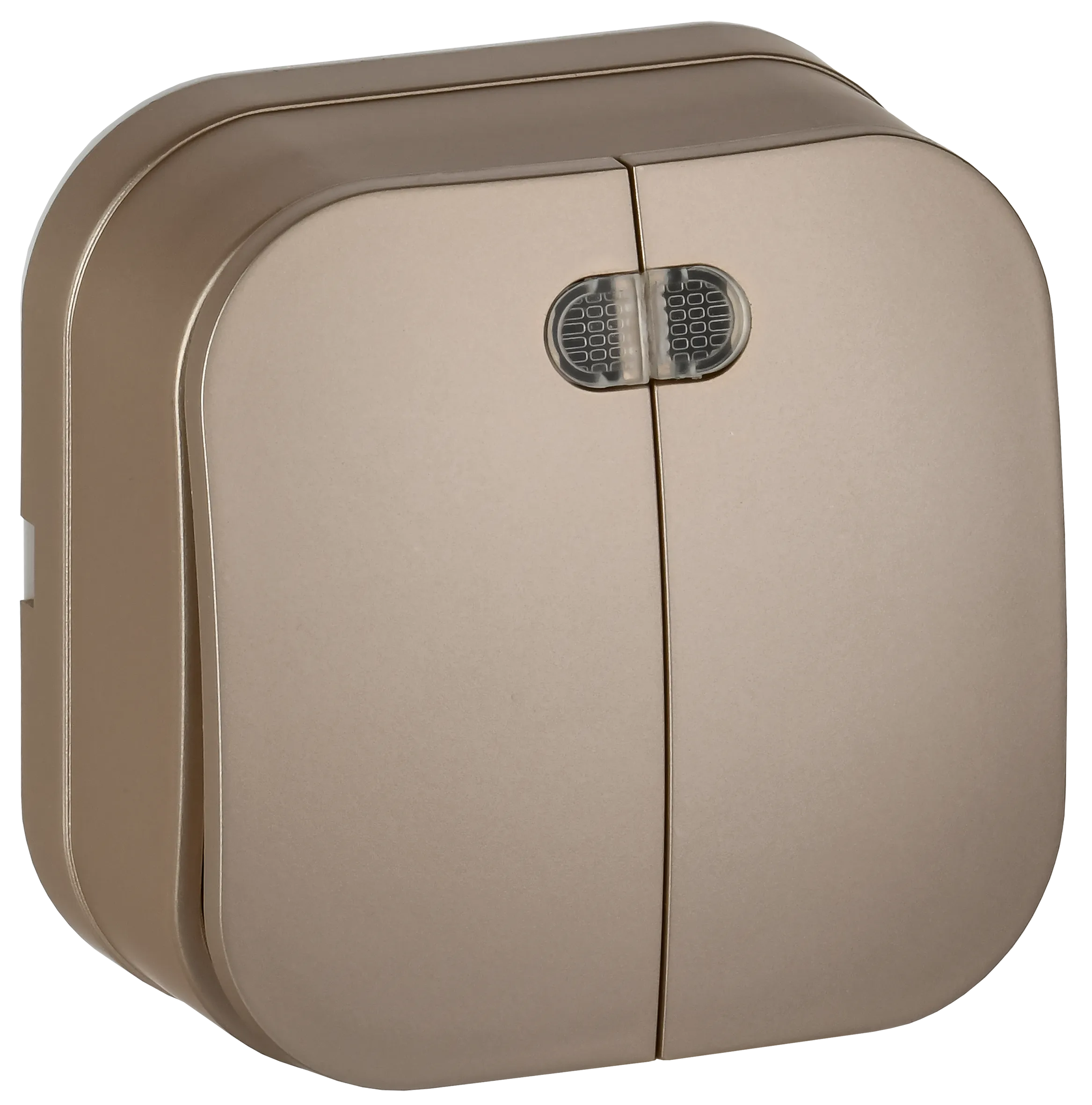 GLORY Выключатель 2-клавишный для открытой установки с индикацией 10А ВС20-2-1-ХШм шампань матовый IEK