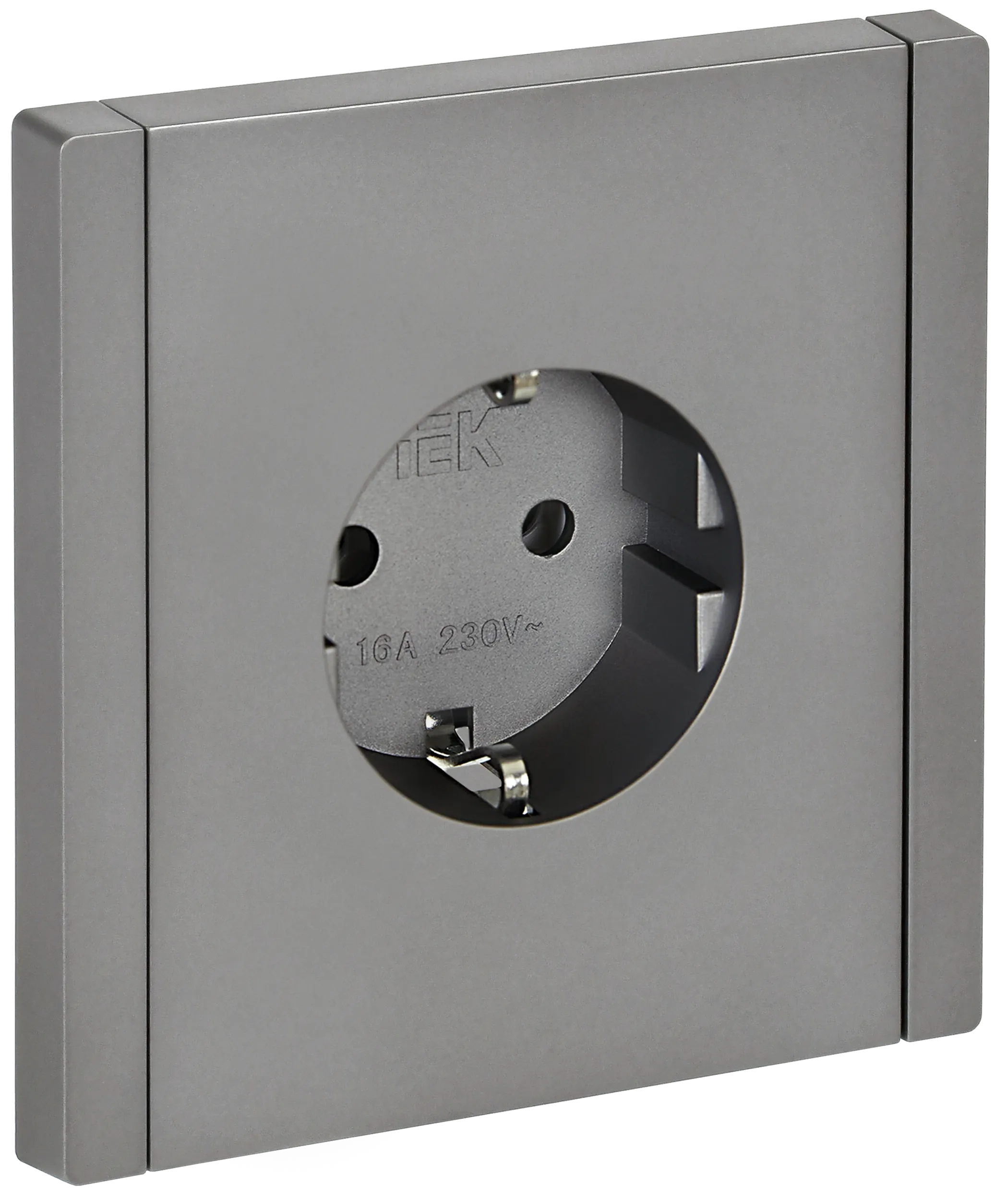 FORTE&PIANO Розетка 1-местная с заземлением без защитных шторок винтовое крепление 16А FP516 сталь IEK
