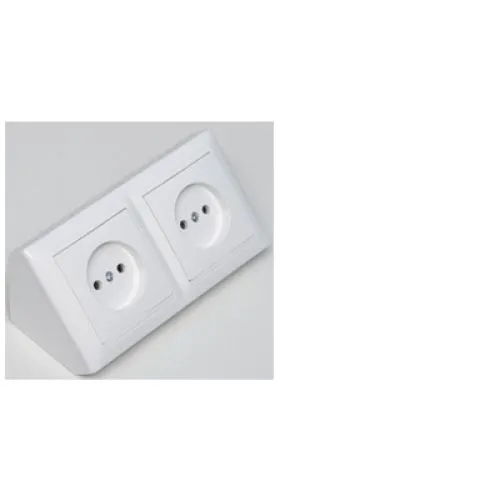 Розетка двухместная для открытой установки угловая РА16-771
