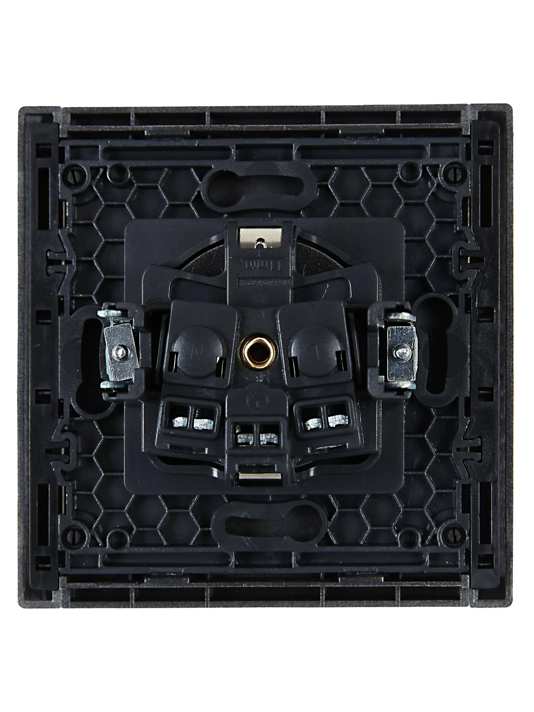 FORTE&PIANO Розетка 1-местная с заземлением без защитных шторок винтовое крепление 16А FP516 сталь IEK - Фото 3