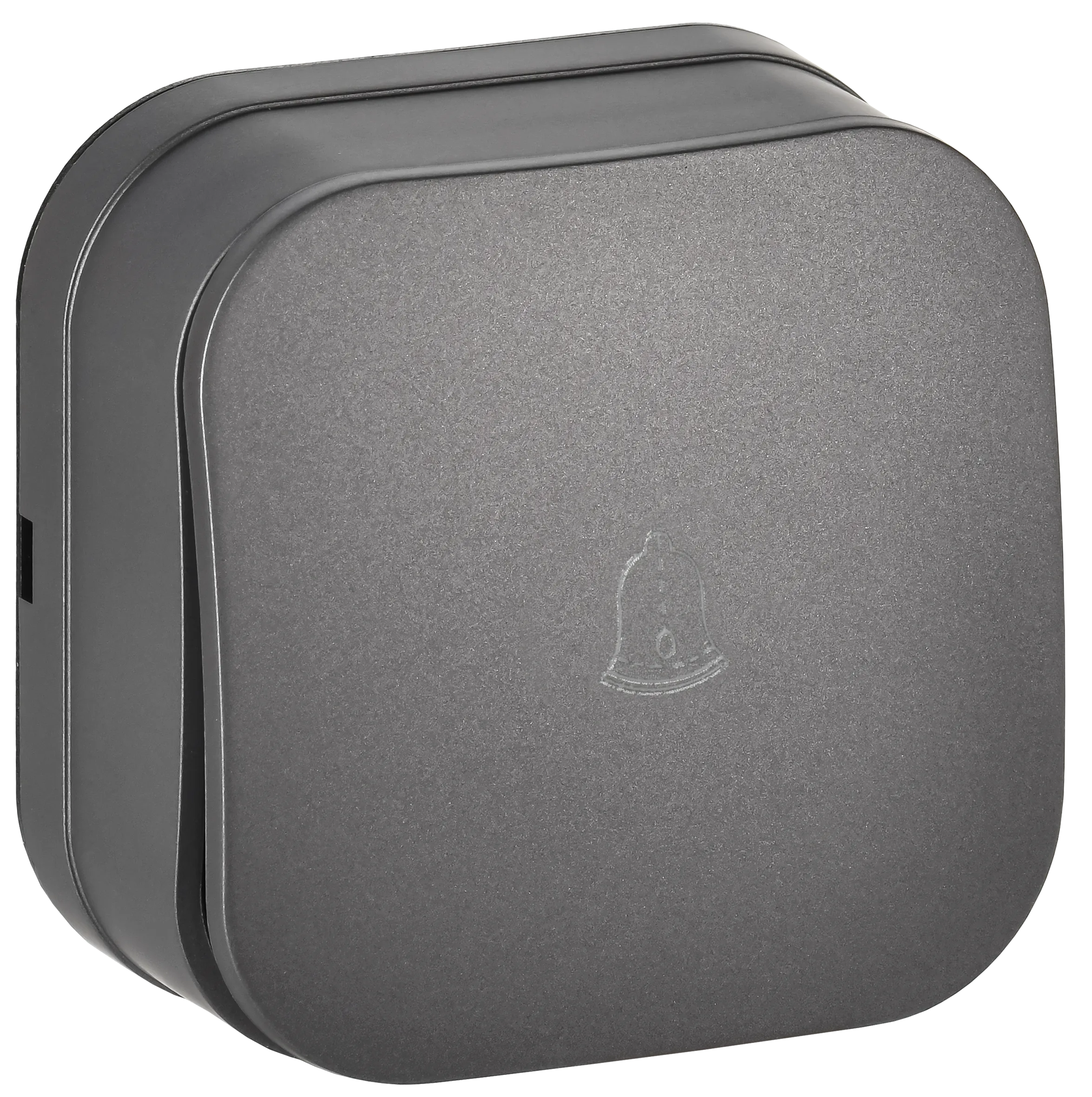 GLORY Выключатель 1-клавишный для открытой установки самовозвратный 10А ВСс20-1-0-ХСм сталь матовый IEK