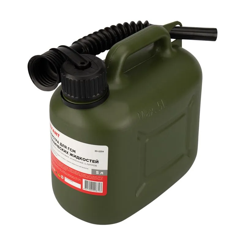 Канистра для ГСМ и технических жидкостей, вертикальная, 5л, пластиковая, усиленная REXANT - Фото 4