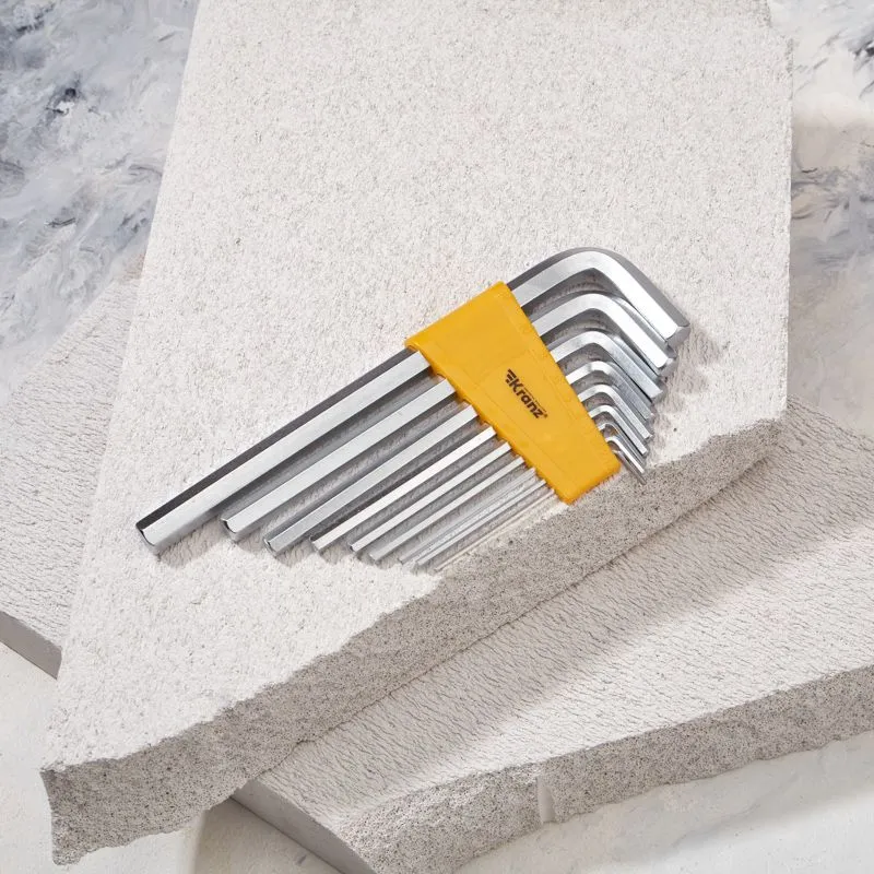 Набор ключей имбусовых HEX KRANZ 2,0-12 мм, CrV, 9 шт., удлиненные - Фото 4