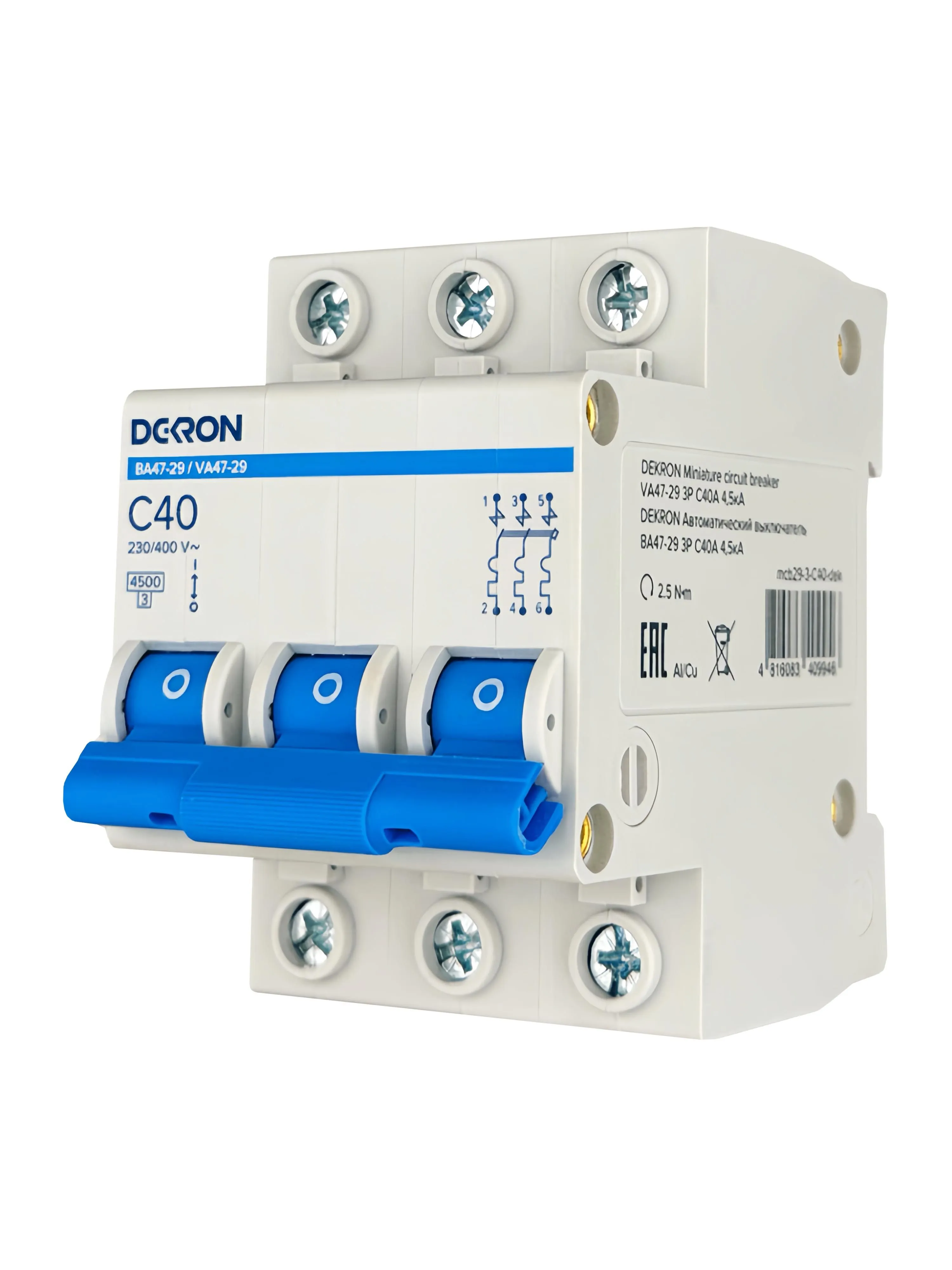 Автоматический выключатель ВА47-29 3P С40A 4,5кА - Фото 2