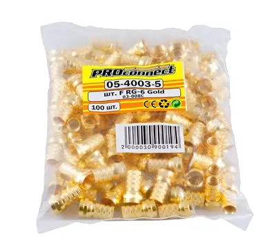 F-разъем RG-6, Gold PROconnect - Фото 3