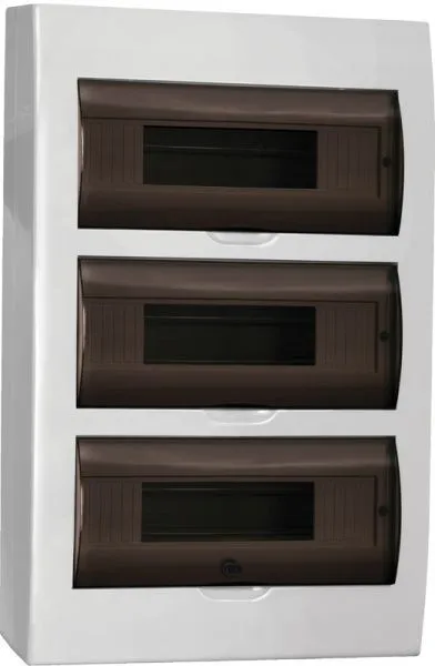 Корпус пластиковый БЕЛЫЙ ЩРН-П-36, черная прозрачная дверь IP41 GENERICA