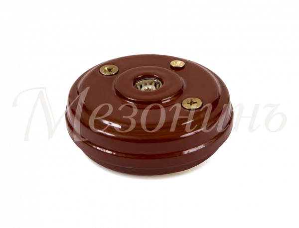 Розетка ретро TV (SAT) оконечная (без подъемной рамки, D70x25), цвет - коричневый, коллекция "Новая 