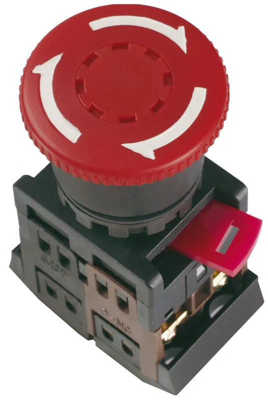 Кнопка управления AE-22 "Грибок" d=22мм 1з+1р 240В с фиксацией красная IEK