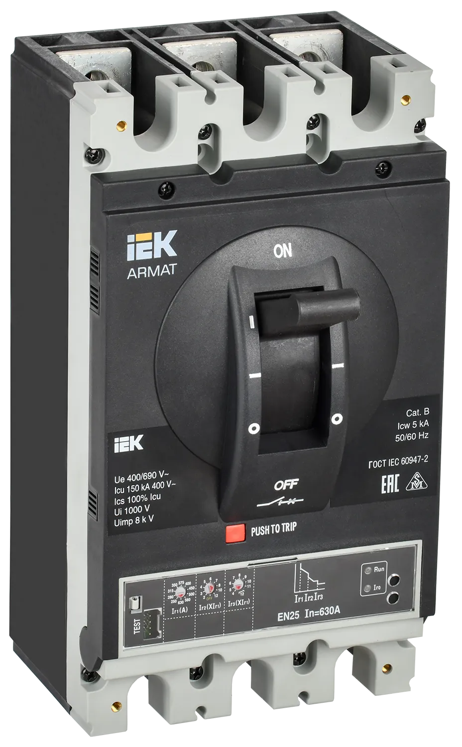 ARMAT Автоматический выключатель в литом корпусе 3P типоразмер I 150кА 630А расцепитель электронный стандартный IEK AR-MCCB-3I-150-0630A-ELSC
