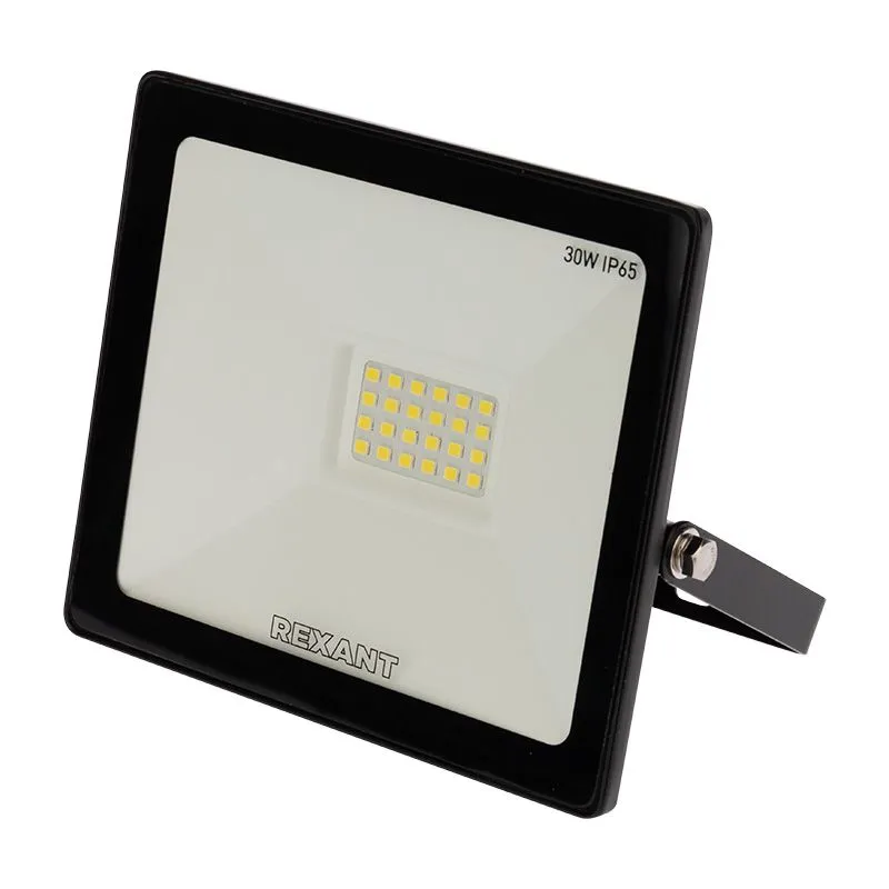 Прожектор светодиодный СДО 30Вт 2400Лм 6500К холодный свет, черный корпус REXANT 605-003